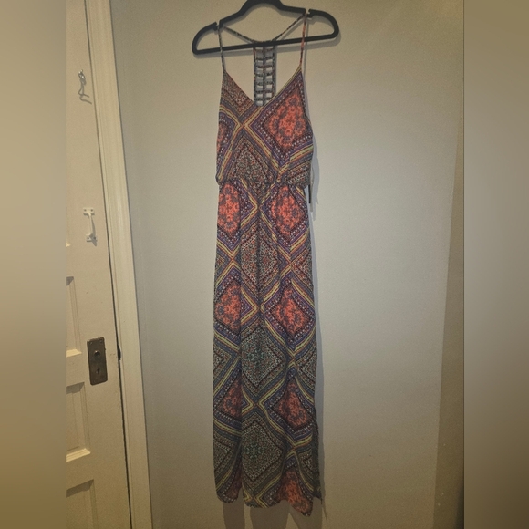 NWT My Michelle Pink Multicolor Maxi Dress Size M - Picture 1 of 11